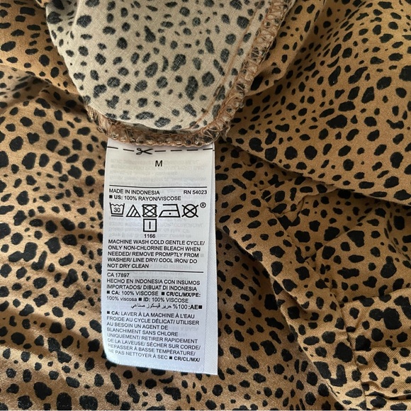 Old Navy Animal Print Sleeveless Tiered Babydoll Mini Dress Size M Boho Leopard - Picture 5 of 10